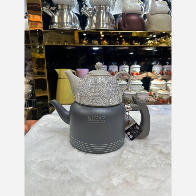 کتری قوری استیل رنگی نزاز