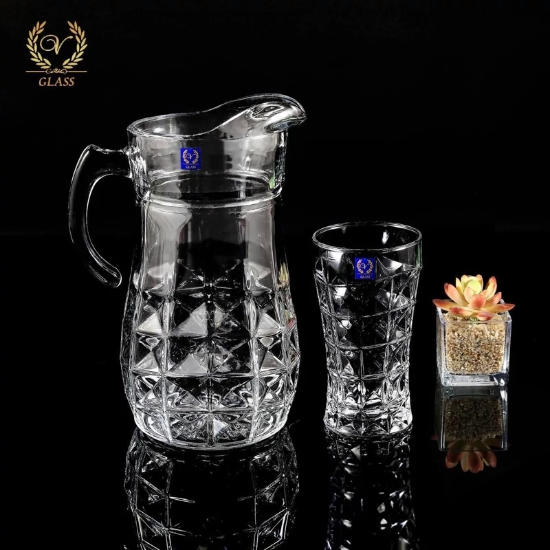 پارچ و لیوان بلور ساده و شامپاین